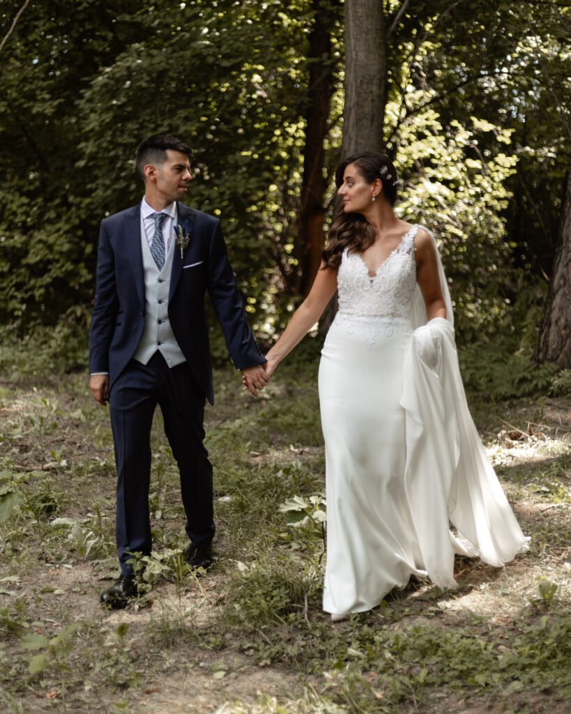 Sesión de fotos de novios, con maquillaje con aerógrafo